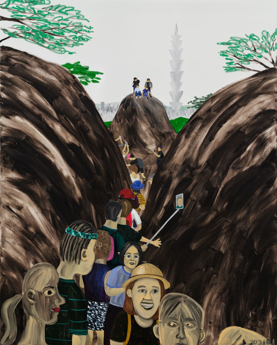 黃海欣〈登象山〉2021，油彩畫布，162x130cm (圖版提供：双方藝廊)